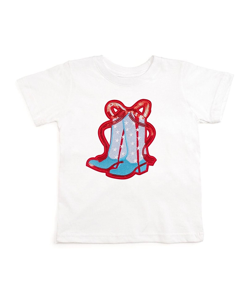 Sweet Wink Girls' Patriotic Cowgirl Patch Short Sleeve T-Shirt - Baby, Little Kid, Big Kid