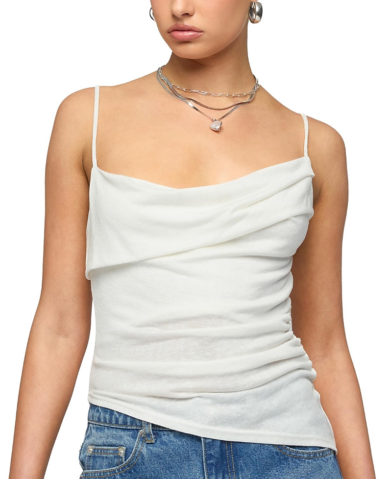 Edikted Asymmetric Cowl Neck Tank Top