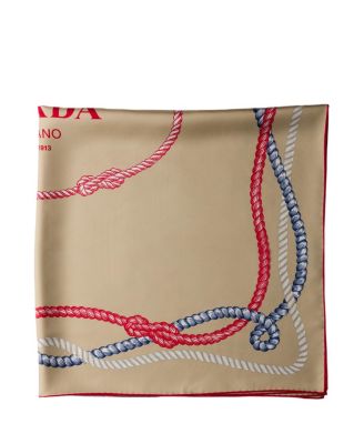 Printed Silk Twill Scarf, 90X90 Cm