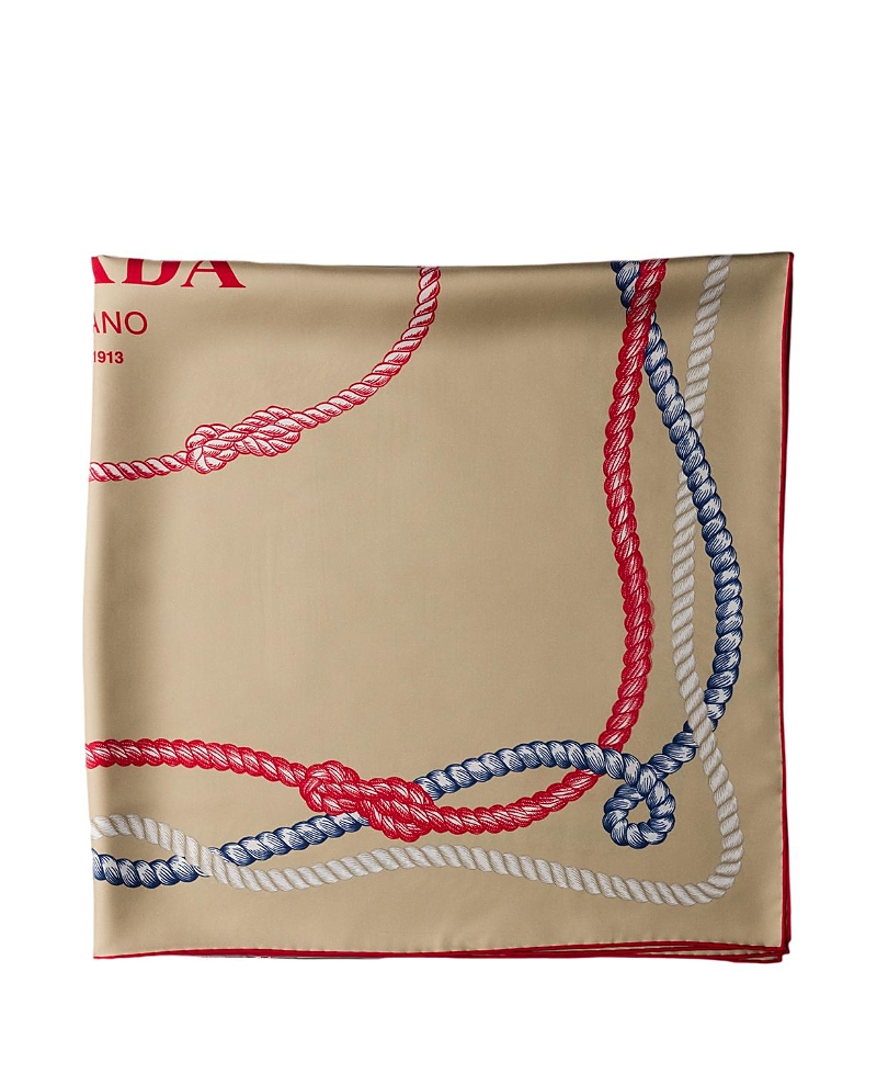 Prada Printed Silk Twill Scarf, 90X90 Cm · OS