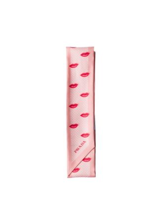  Printed Silk Twill Skinny Scarf