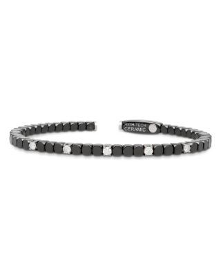 Dado Black Ceramic Diamond Bangle Bracelet, 0.3 tcw
