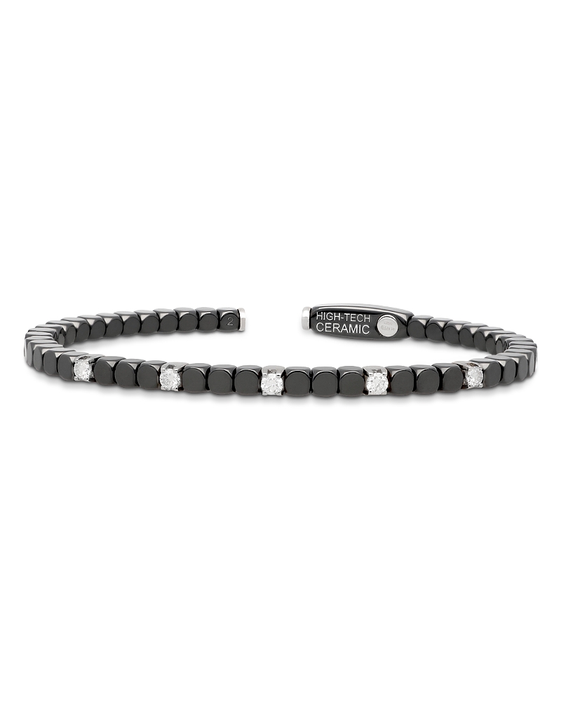 Roberto Demeglio Dado Black Ceramic Diamond Bangle Bracelet, 0.3 tcw