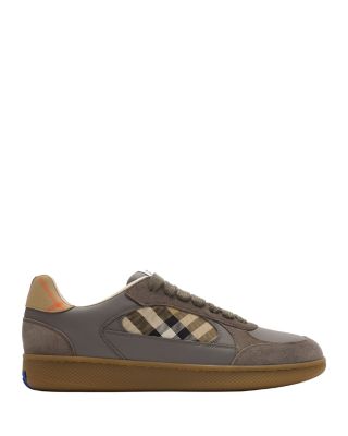 Men's Leather, Suede and Check Terrace Sneakers