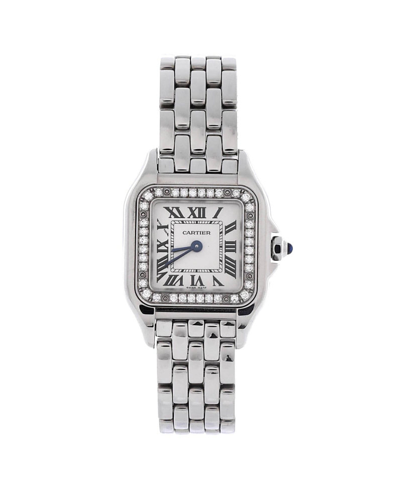 Pre-Owned Cartier Panthere de Cartier Quartz Watch in Stainless Steel with Diamond Bezel 22mm