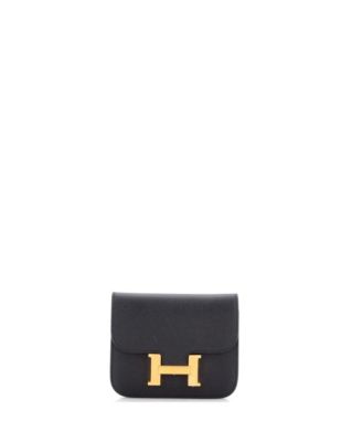Pre-owned Pre-owned Hermes  Hermes Constance Slim Wallet Epsom In Black