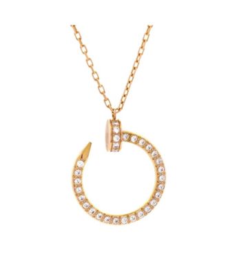  Juste un Clou Pendant Necklace 18K Rose Gold and Pave Diamonds, 16"
