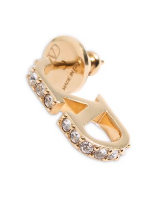 Swarovski Crystal Logo Drop Earrings, 0.7"L