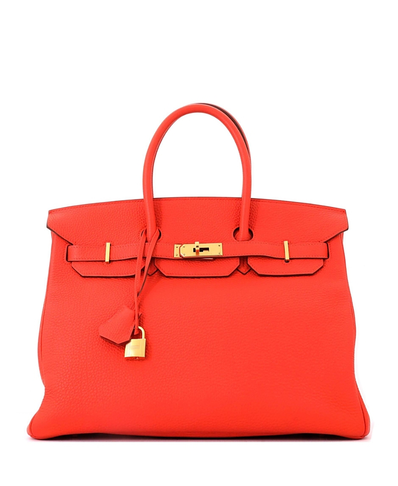 Pre-owned Pre-owned Hermes Hermes Birkin 35 Handbag Orange Togo With Gold Hardware