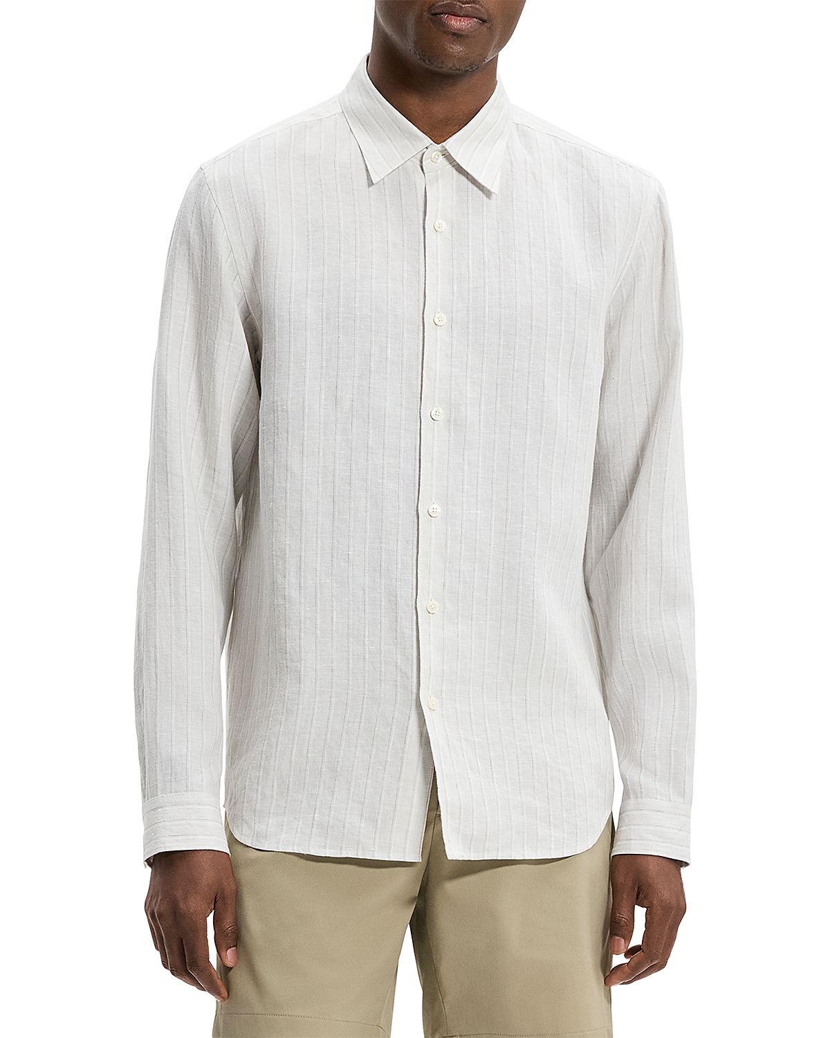 Theory Irving Stripe Linen Shirt