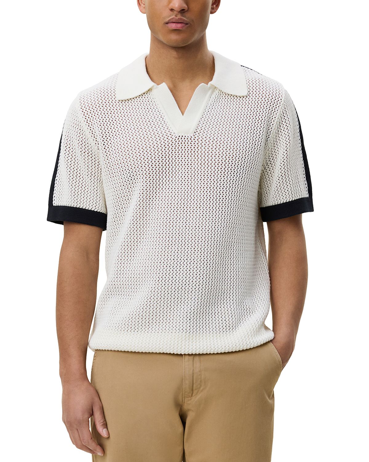 Les Deux Logo Grid Knitted Polo