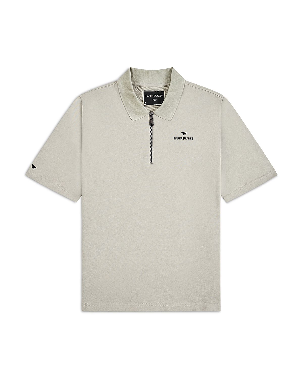 Paper Planes French Terry Script Weld Quarter Zip Polo