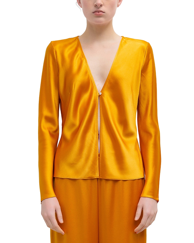 Leset Barb Button Long Sleeve Top