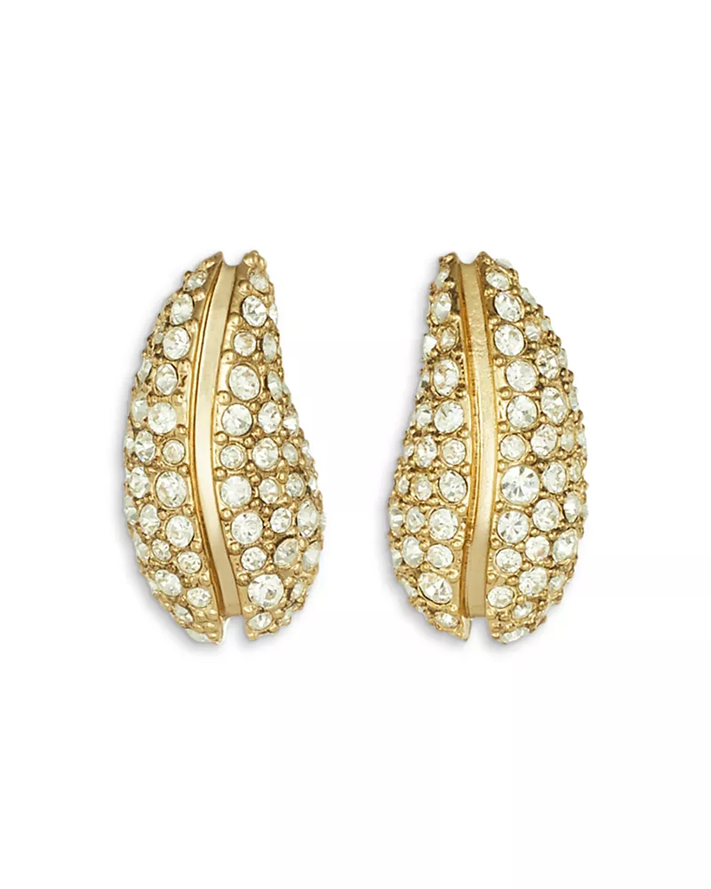 Tory Burch Pave Pierced Small Drop Earrings