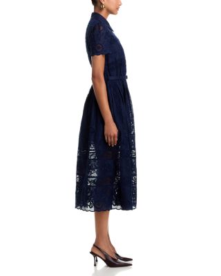 flower embroidered dress Floral Lace Midi Dress– Teuta Matoshi main image 1