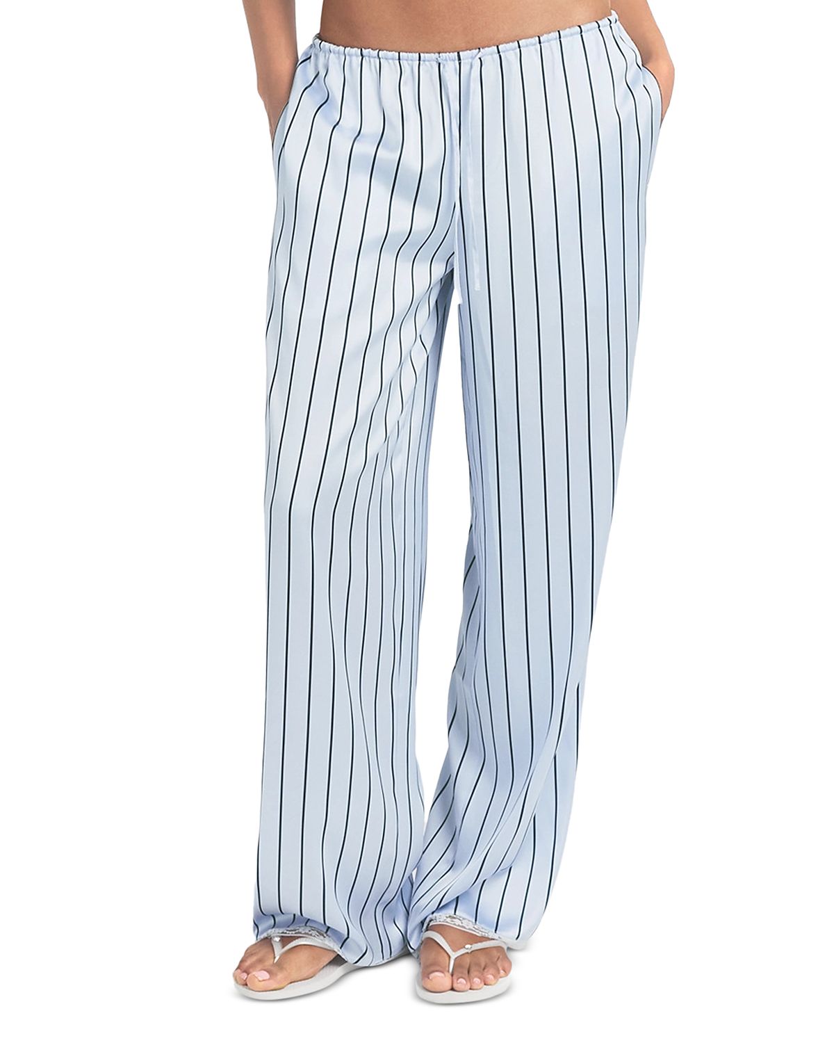 Skims Woven Shine Sleep Pants with Lace