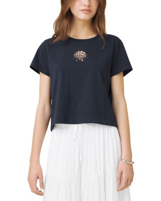 Splendid Seashell Embellished Tee