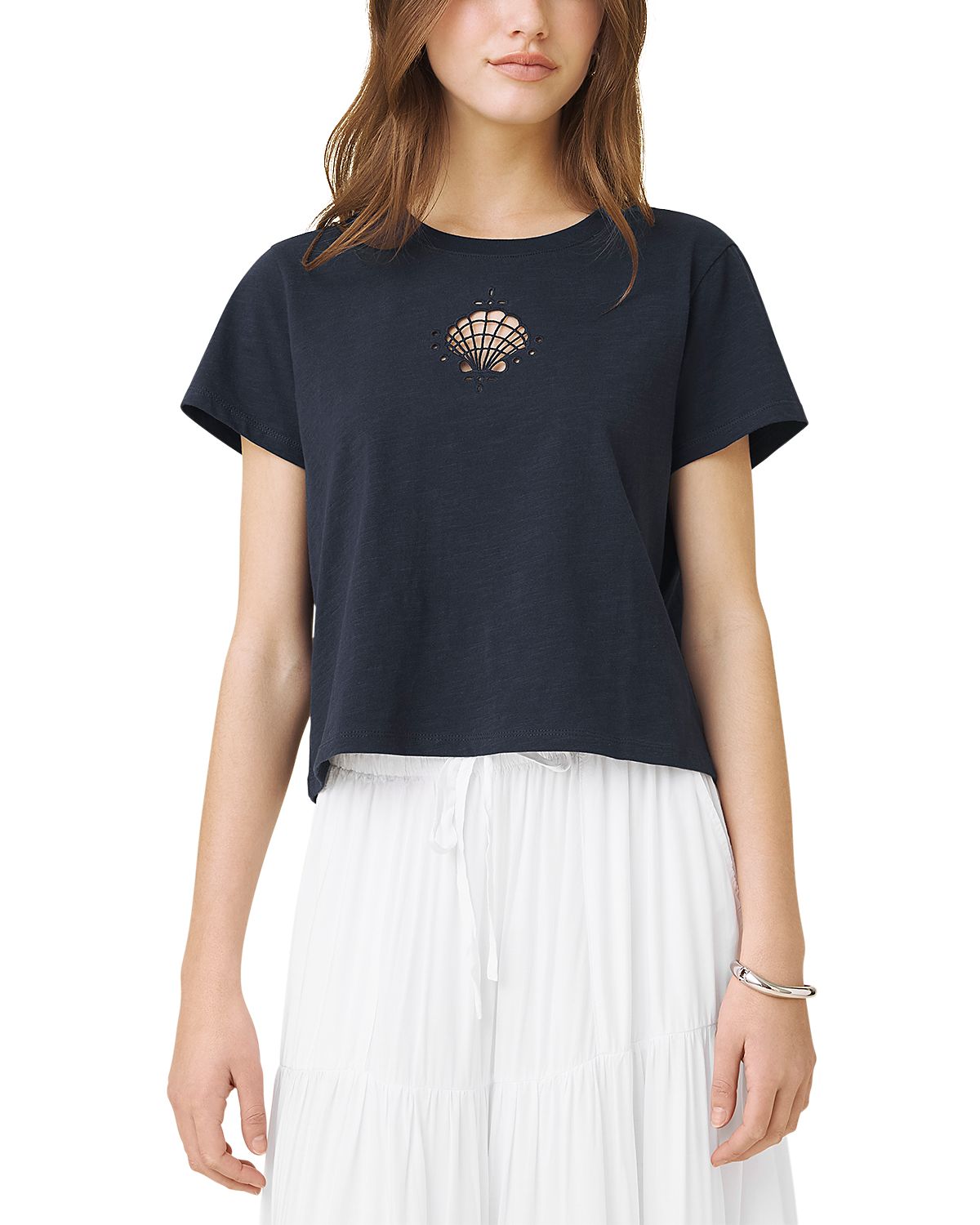 Splendid Seashell Embellished Tee
