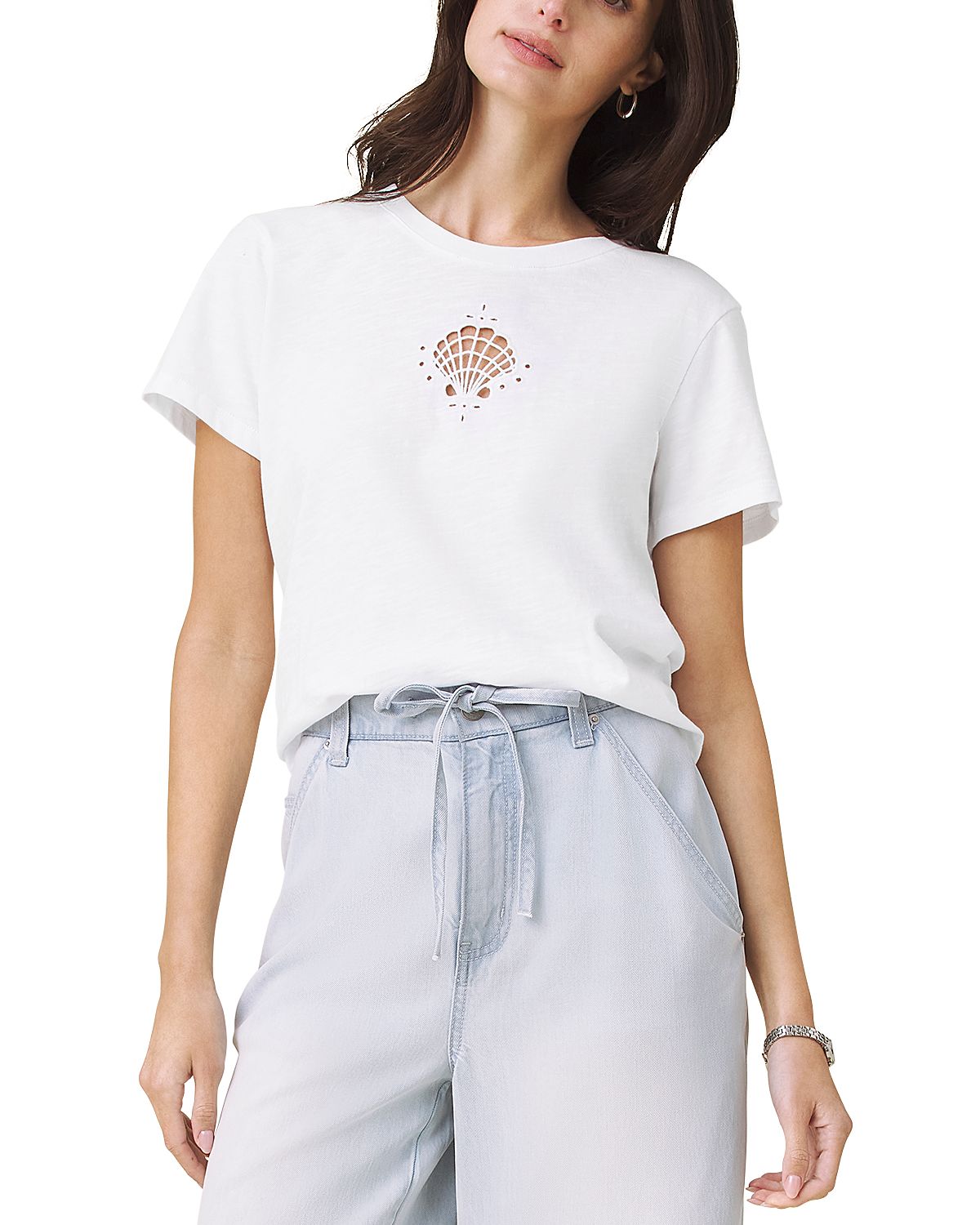 Splendid Seashell Embellished Tee