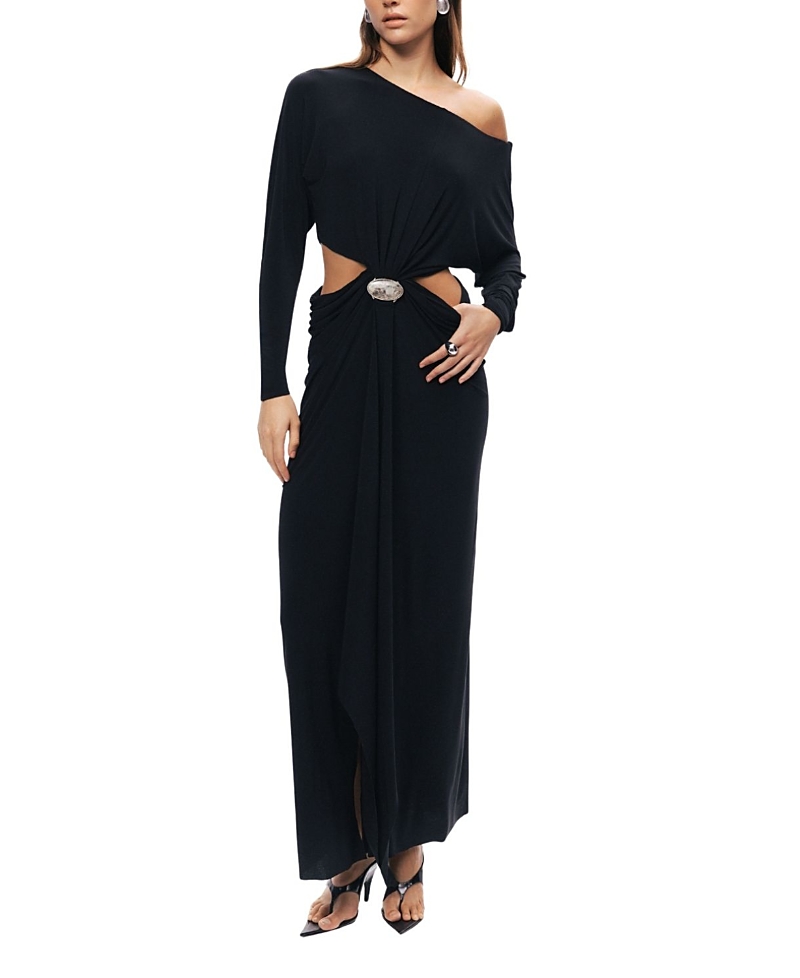 Nocturne One-Shoulder Cut-Out Maxi Dress