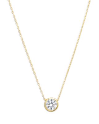 Bezel Pendant Necklace 13"-15" - Exclusive