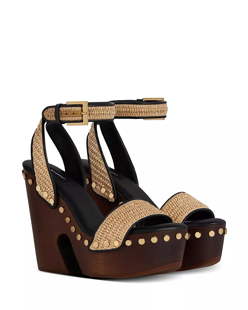 Givenchy Women's Studded Platform Wedge Sandals