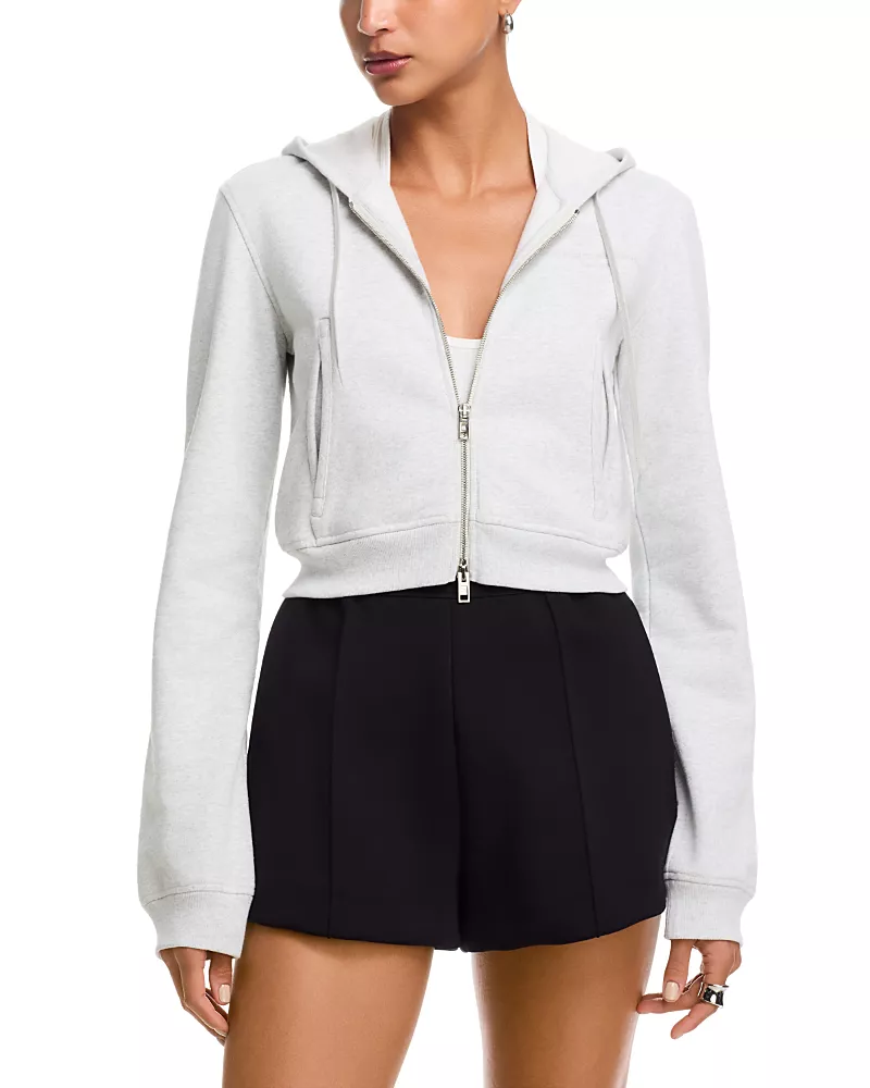 alexanderwang Fitted Long Sleeve Zip Up Sweatshirt