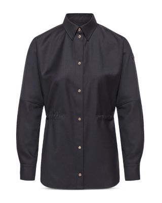Cinched Waist Long Sleeve Shirt