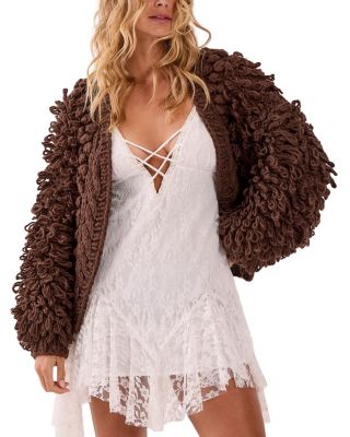 Chunky Loop Yarn Knitted Cardigan