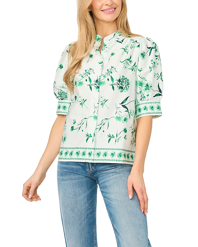 CeCe Mock Neck Elbow Sleeve Top