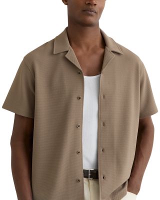 Short Sleeve Textured Cuban Shirt