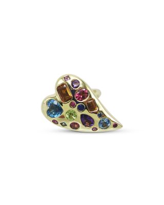 18K Yellow Gold Rock Candy Multi Gemstone Mixed Cut Medium Valentina Ring