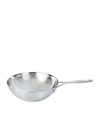  Industry Stainless Steel Flat Bottom Wok, 5.5 QT