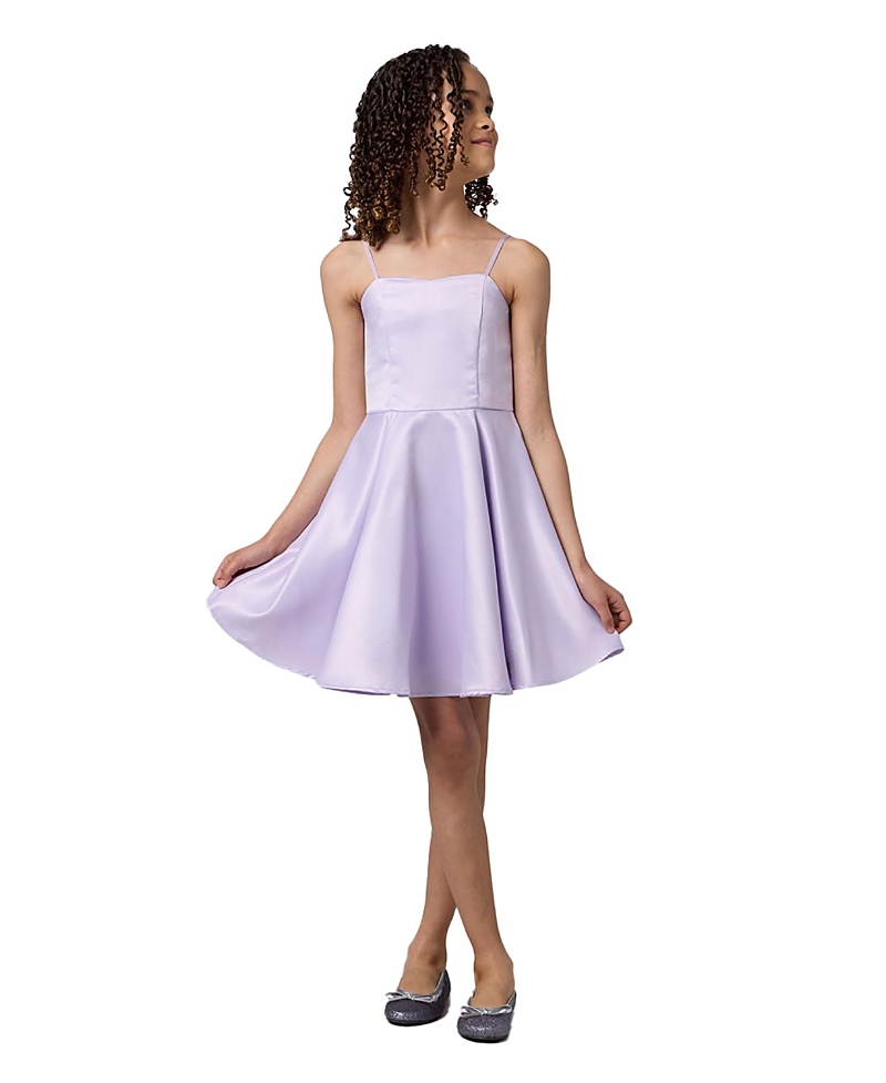 Un Deux Trois Girls' Fit and Flare Satin Party Dress - Big Kid
