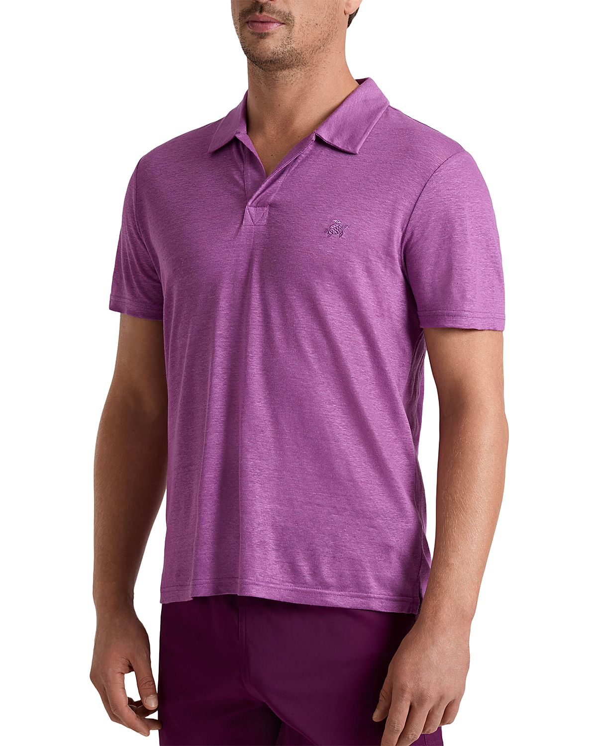Vilebrequin Regular Fit Short Sleeve Linen Polo Shirt