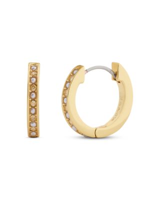 Classic Pearl Huggie Hoop Earrings