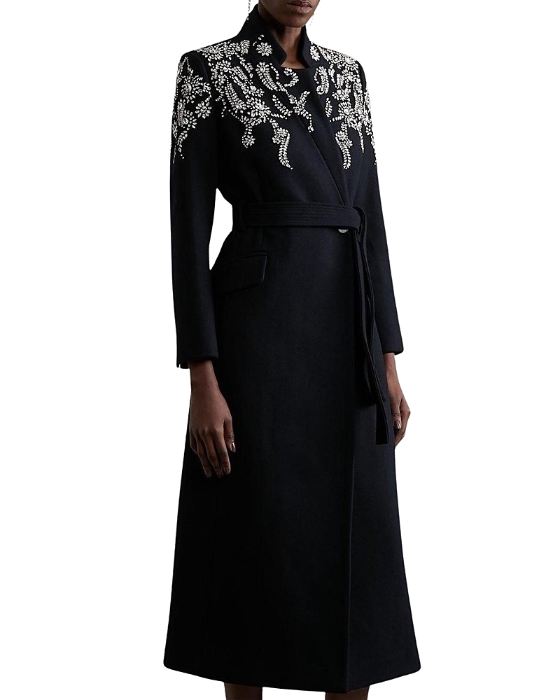 Karen Millen Tailored Wool Double Breasted Midi Coat