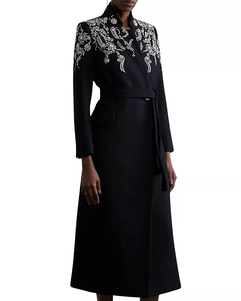Karen Millen Tailored Wool Double Breasted Midi Coat