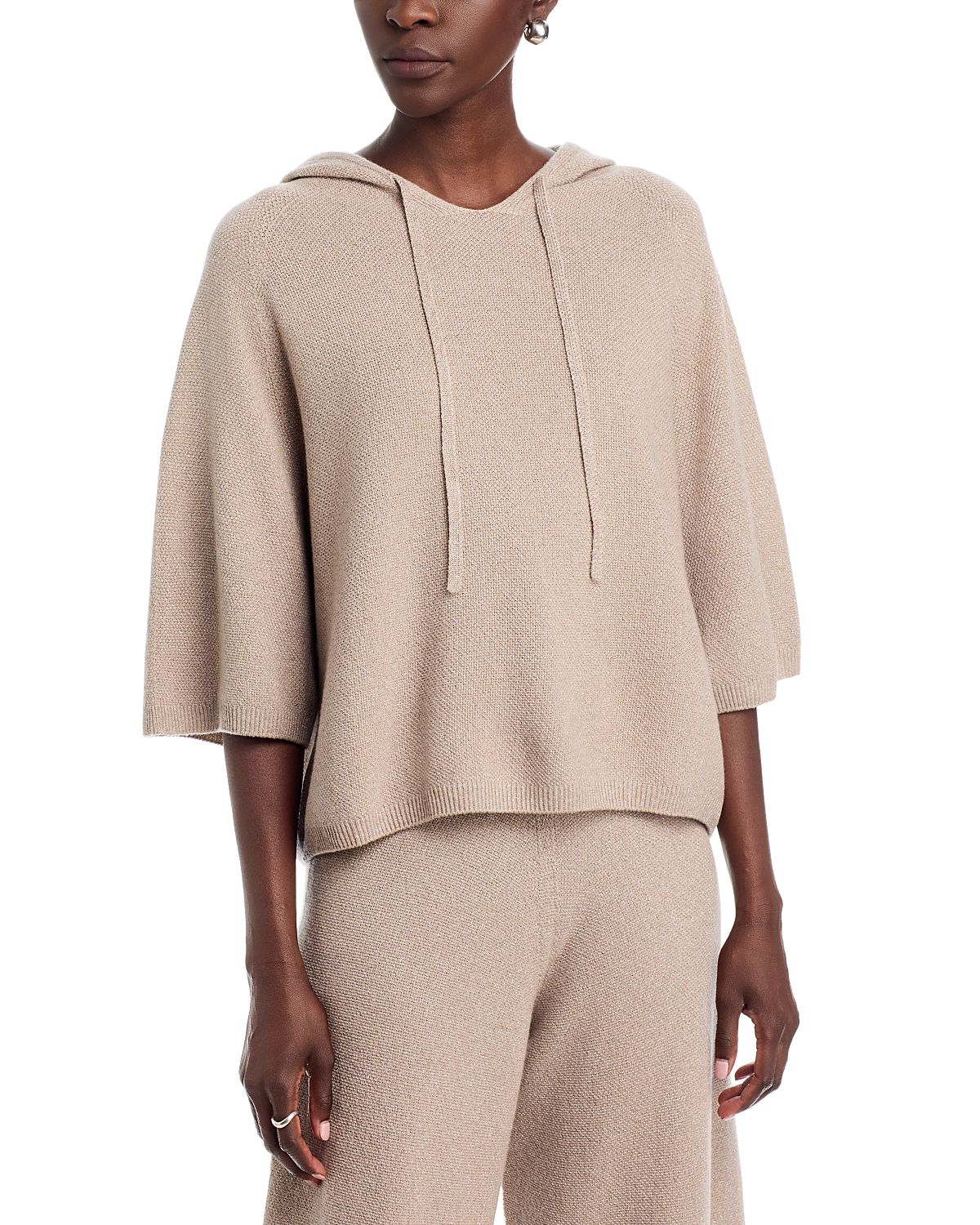 Fabiana Filippi Lurex Platinum Hooded Sweater
