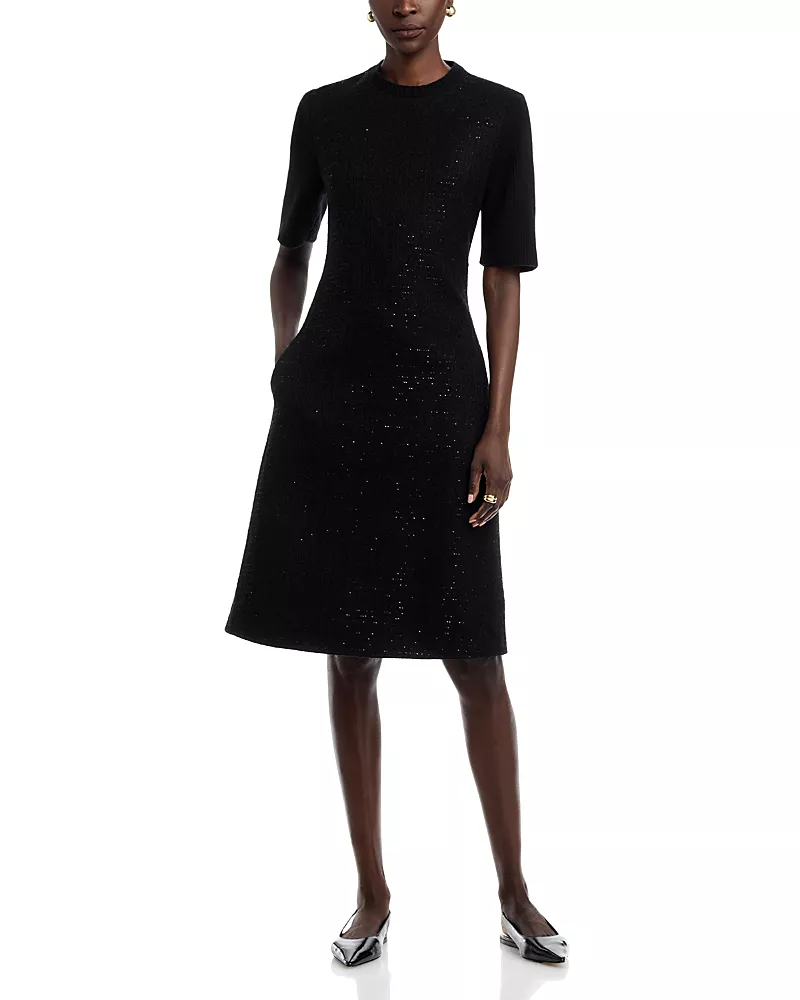 Fabiana Filippi Sequin Short Sleeve Dress
