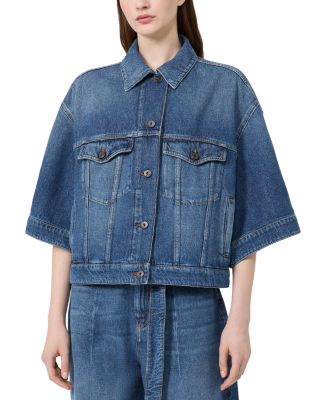WkdLiuti Elbow Sleeve Denim Jacket