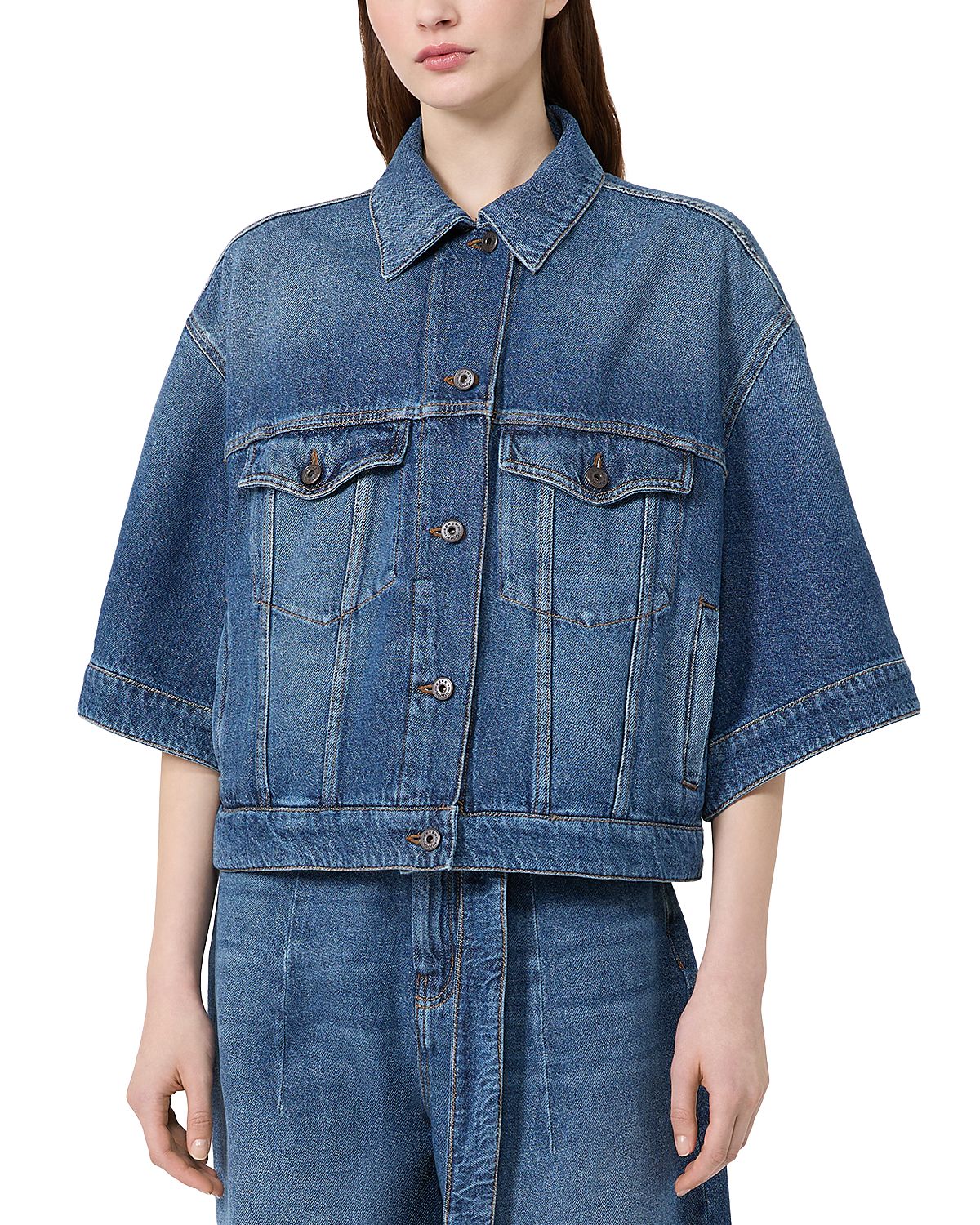 Weekend Max Mara WkdLiuti Elbow Sleeve Denim Jacket