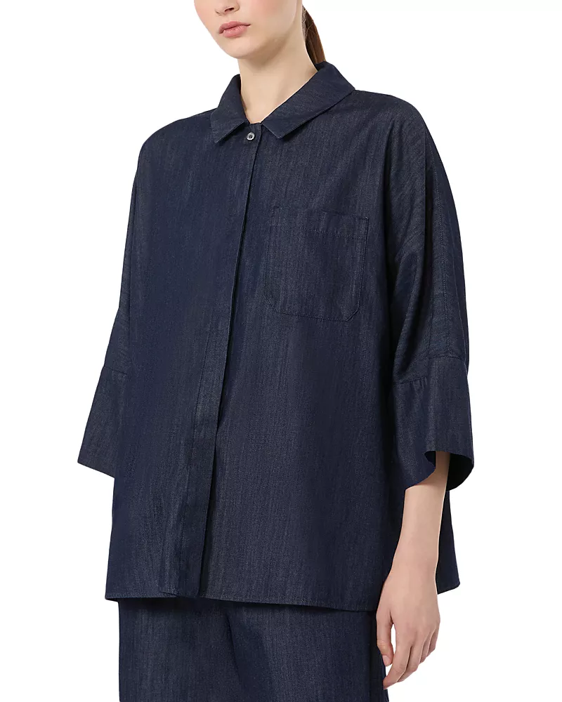 Max Mara Stmugiada Midnight Blue Cotton Shirt