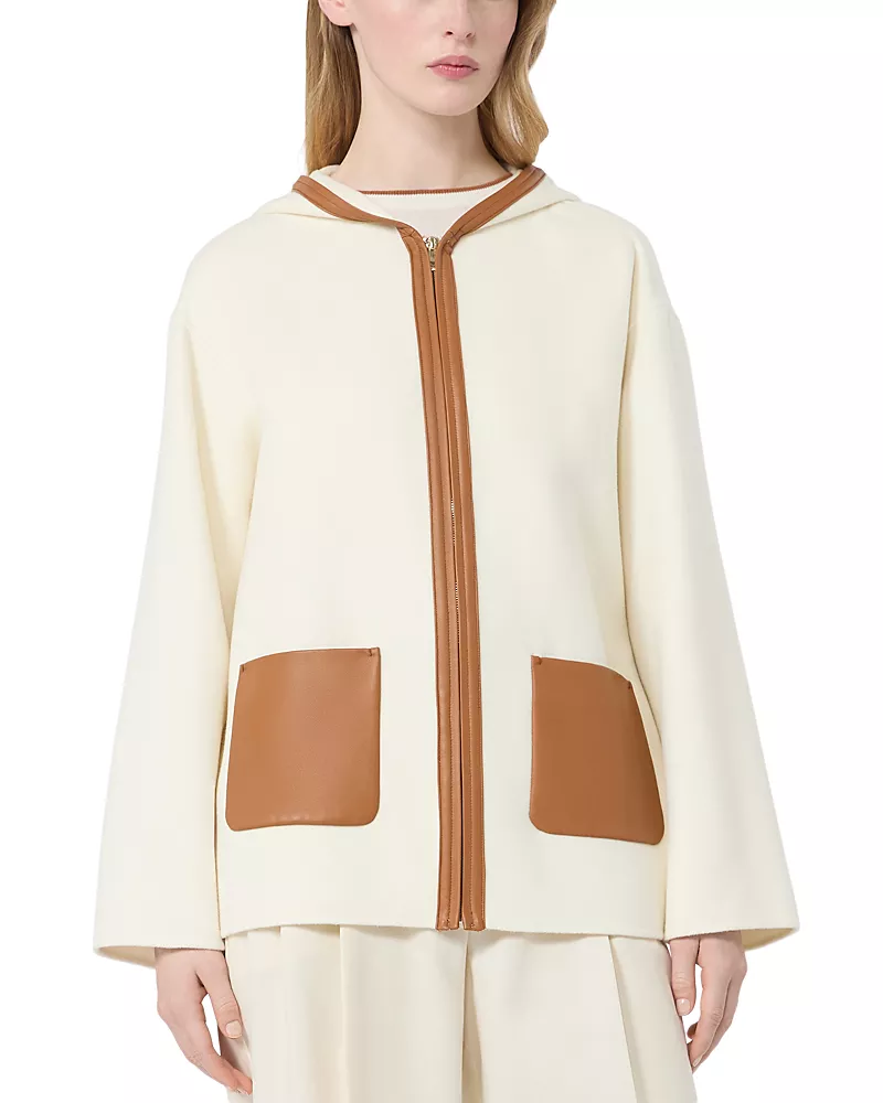 Max Mara Studio Mstcomica Wool Blend Hooded Coat