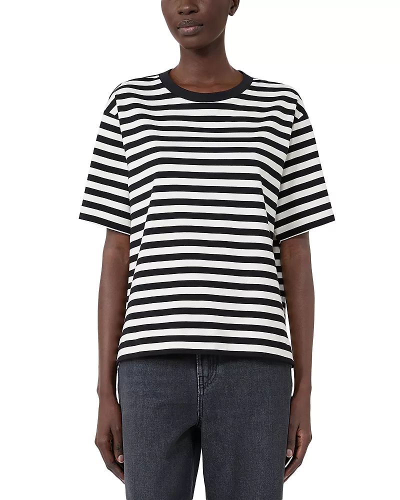 Weekend Max Mara Wkdmultid Black Cotton Crewneck Tee