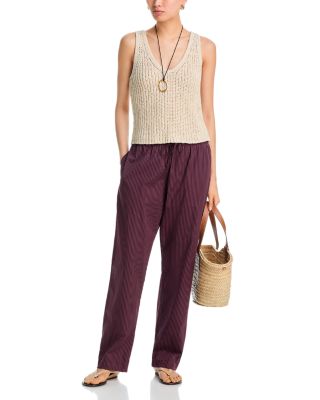 AQUA Tape Yarn V Neck Tank Top - Exclusive | Bloomingdale's Women