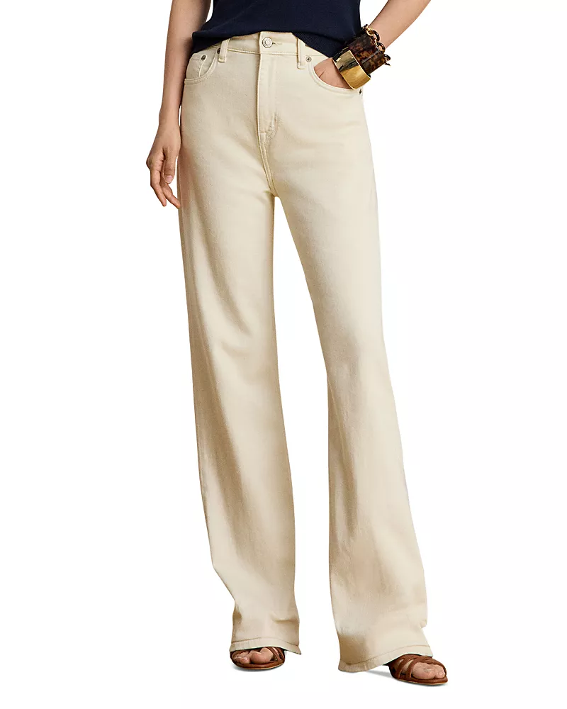 Lauren Ralph Lauren High Rise Straight Jeans in Cream