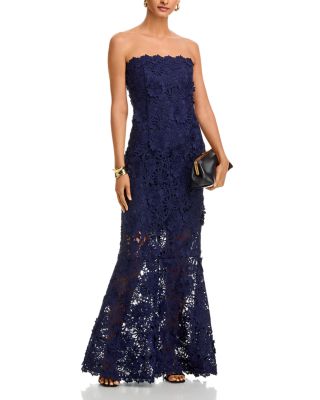 Generation Love Women's Mirelle Lace Dress - Blue - Size L - Navy