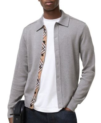  Check Trim Wool Cardigan