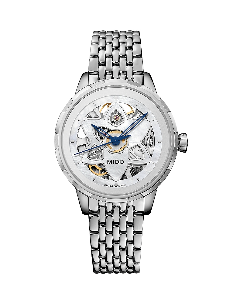 Mido Rainflower Blossom Skeleton Automatic Watch, 34mm